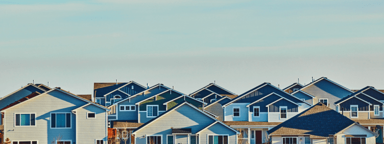 roofline of houses in a neighborhood
